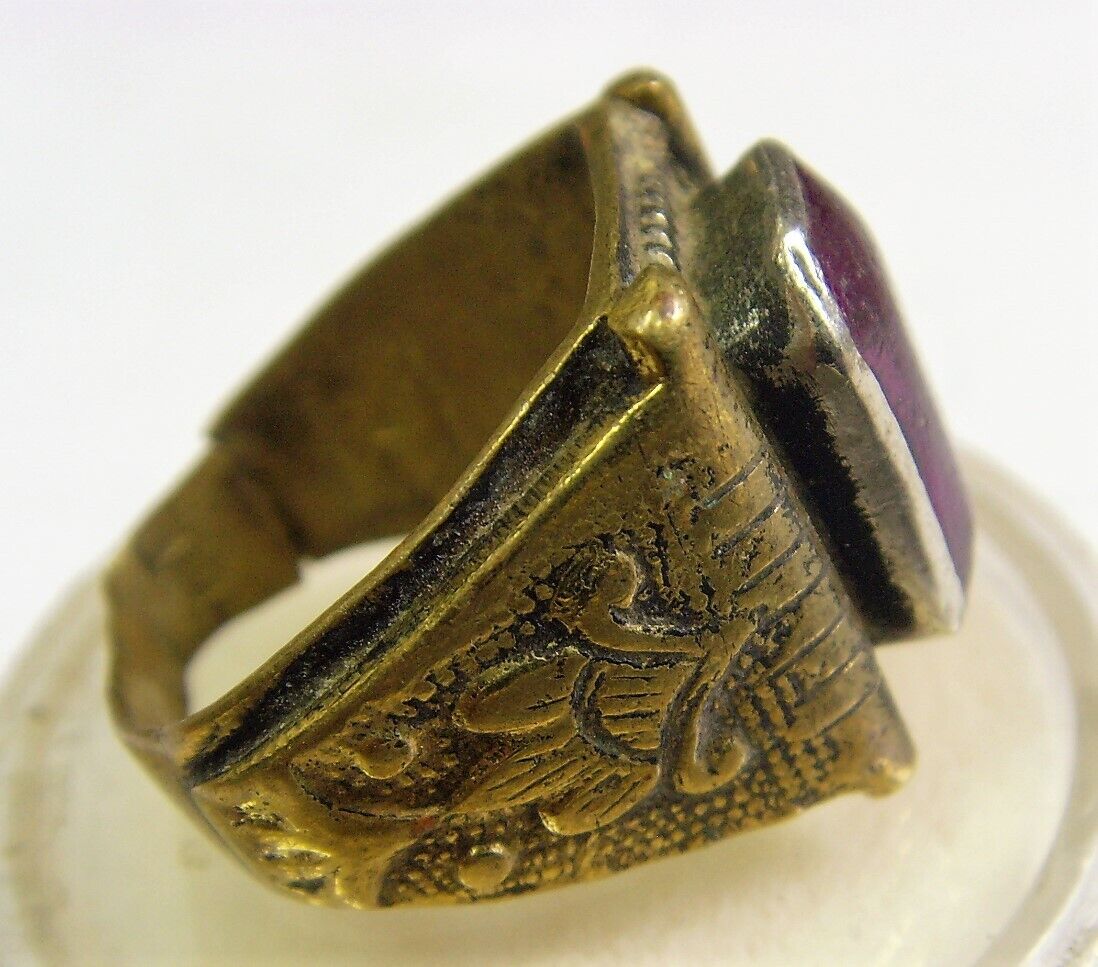 1800s scarce antique Nomads tribal wedding ring 8 sz ethnic dagestan 50798