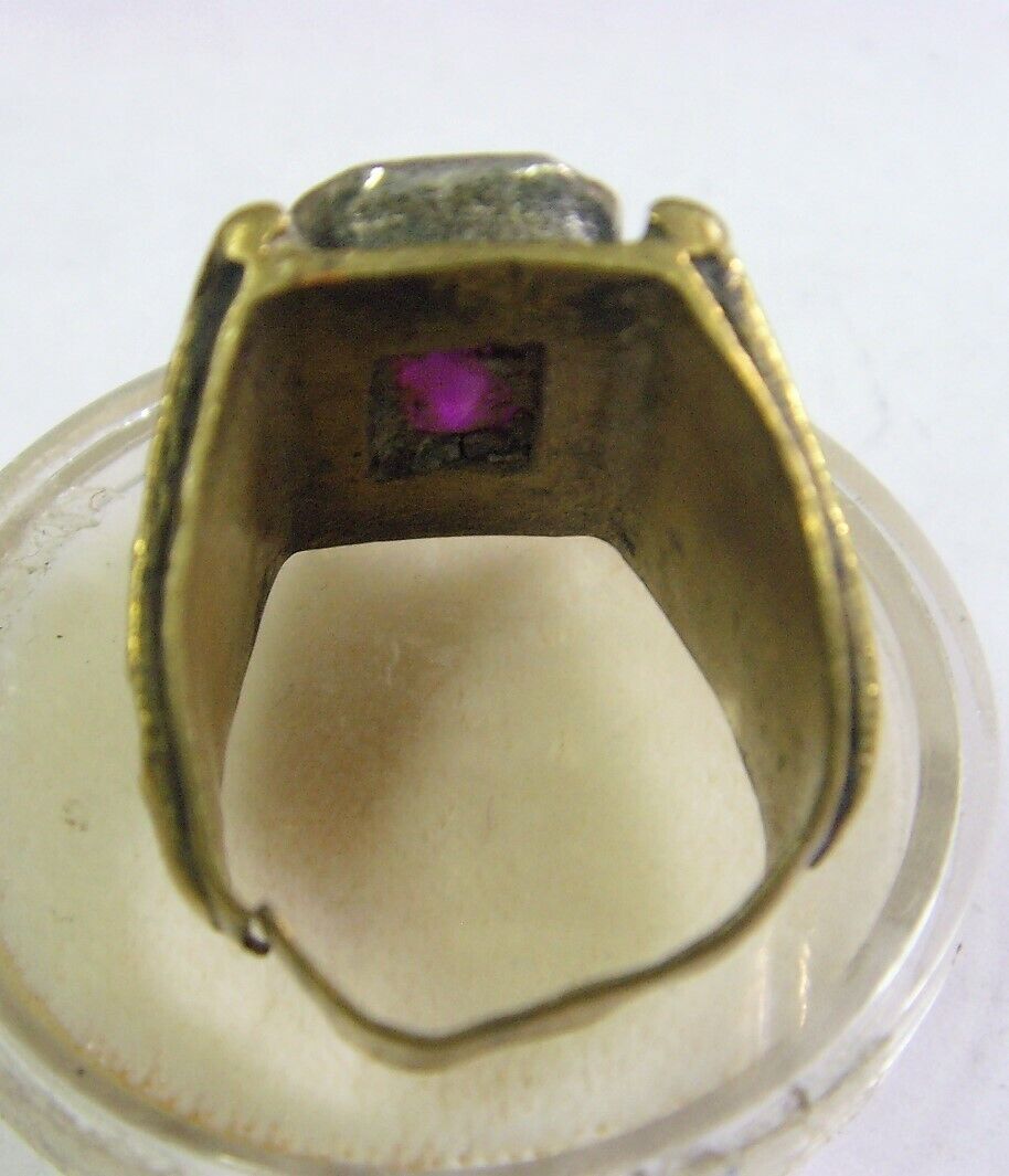 1800s scarce antique Nomads tribal wedding ring 8 sz ethnic dagestan 50798