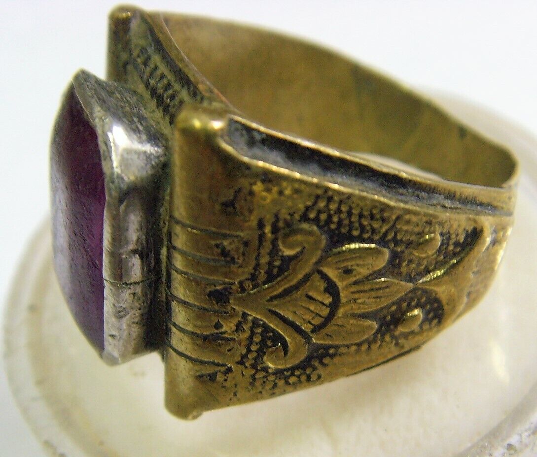1800s scarce antique Nomads tribal wedding ring 8 sz ethnic dagestan 50798