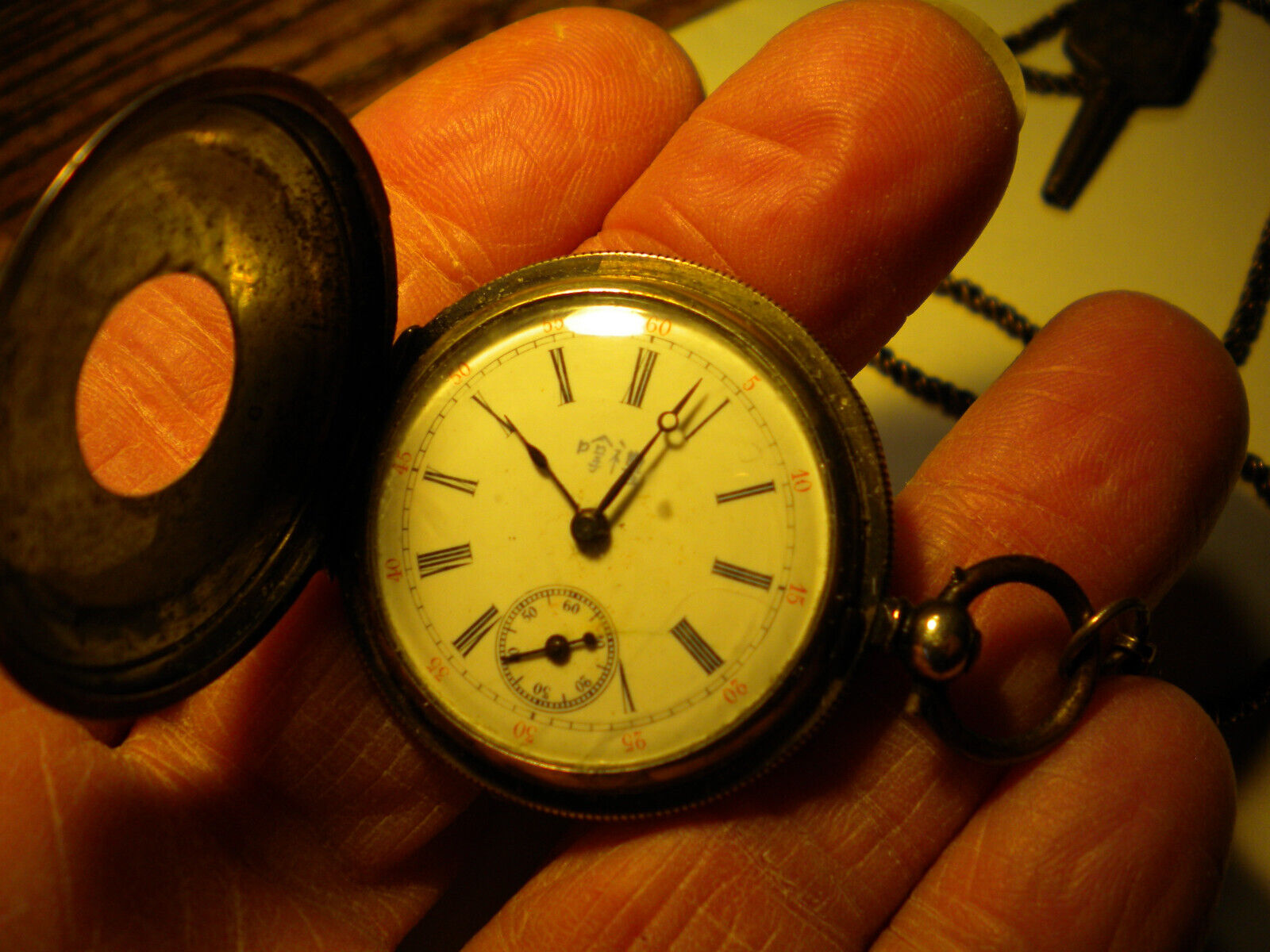 SCARCE-CHINESE MADE-1800S--SOLID SILVER KEYWIND POCKETWATCH -ALEX ROSS
