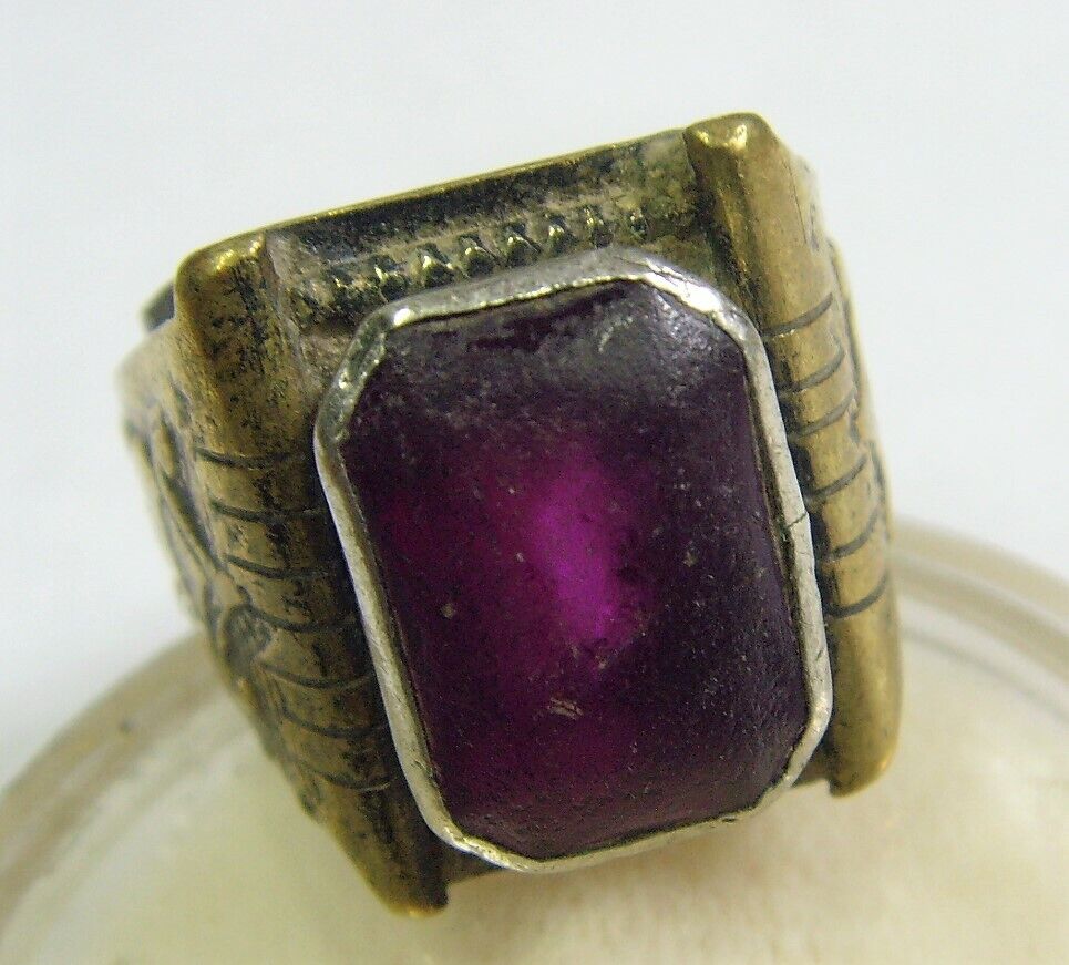 1800s scarce antique Nomads tribal wedding ring 8 sz ethnic dagestan 50798