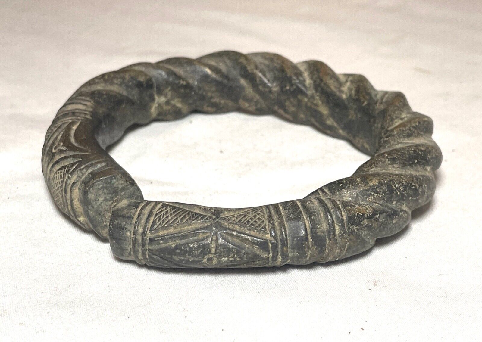 rare 1800's Antique African Niger Baoulé Dogon Bronze Manilla Currency Bracelet+