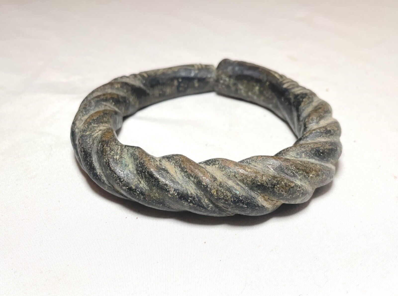 rare 1800's Antique African Niger Baoulé Dogon Bronze Manilla Currency Bracelet+