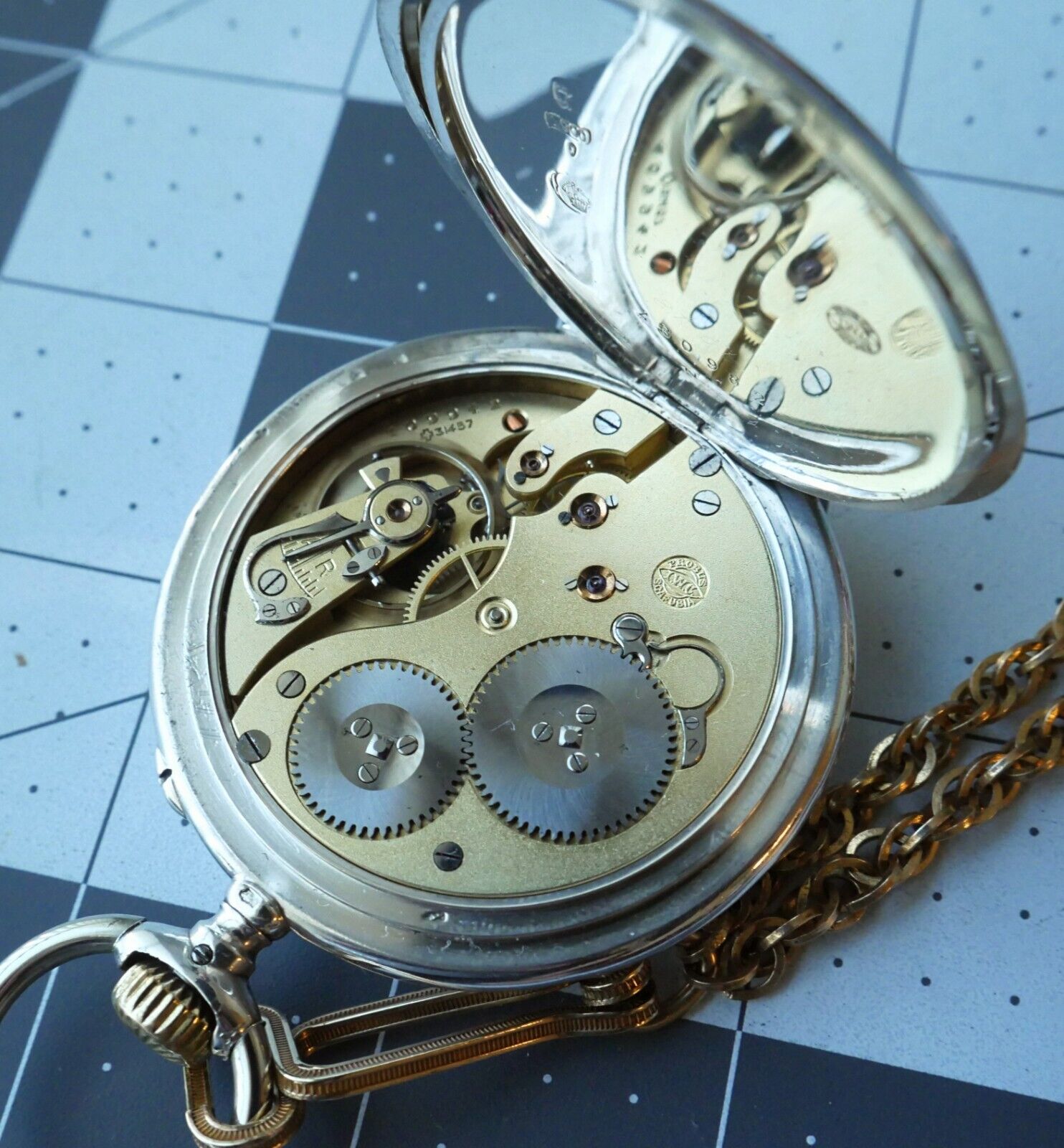 Vintage 1900's IWC International Watch Co. Schaffhausen Silver Antique Pocket...