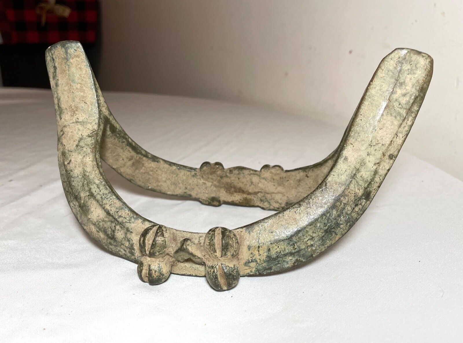 rare 1800's Antique West African Senufo Fußreife Bronze Currency Ankle Bracelet~