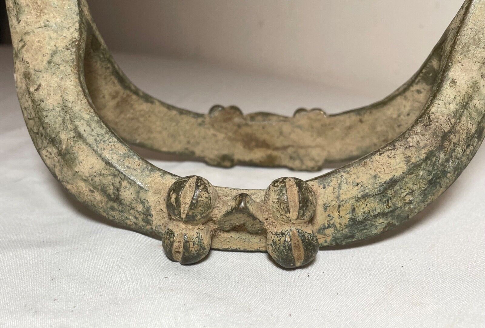 rare 1800's Antique West African Senufo Fußreife Bronze Currency Ankle Bracelet~