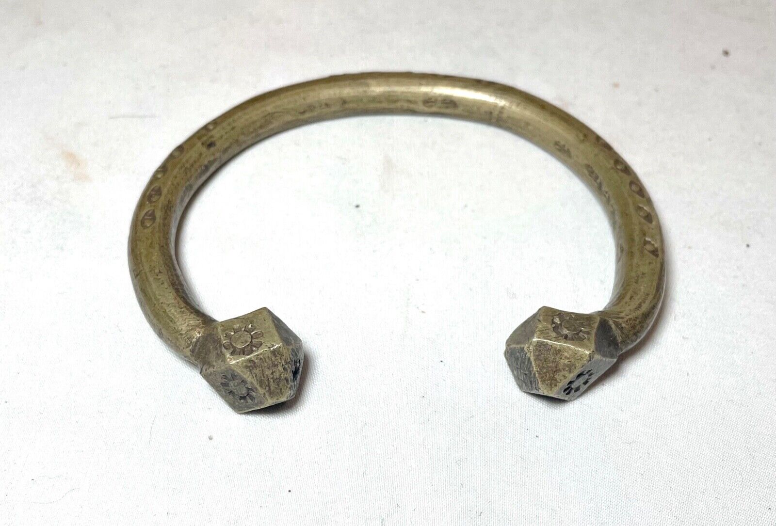 1800's Antique African Niger Baoulé Dogon Bronze Manilla Currency Bracelet Cuff-