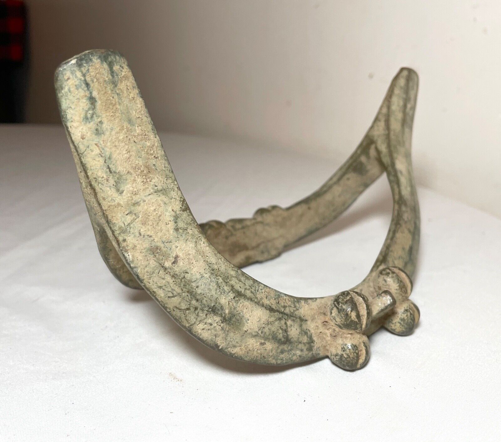rare 1800's Antique West African Senufo Fußreife Bronze Currency Ankle Bracelet~