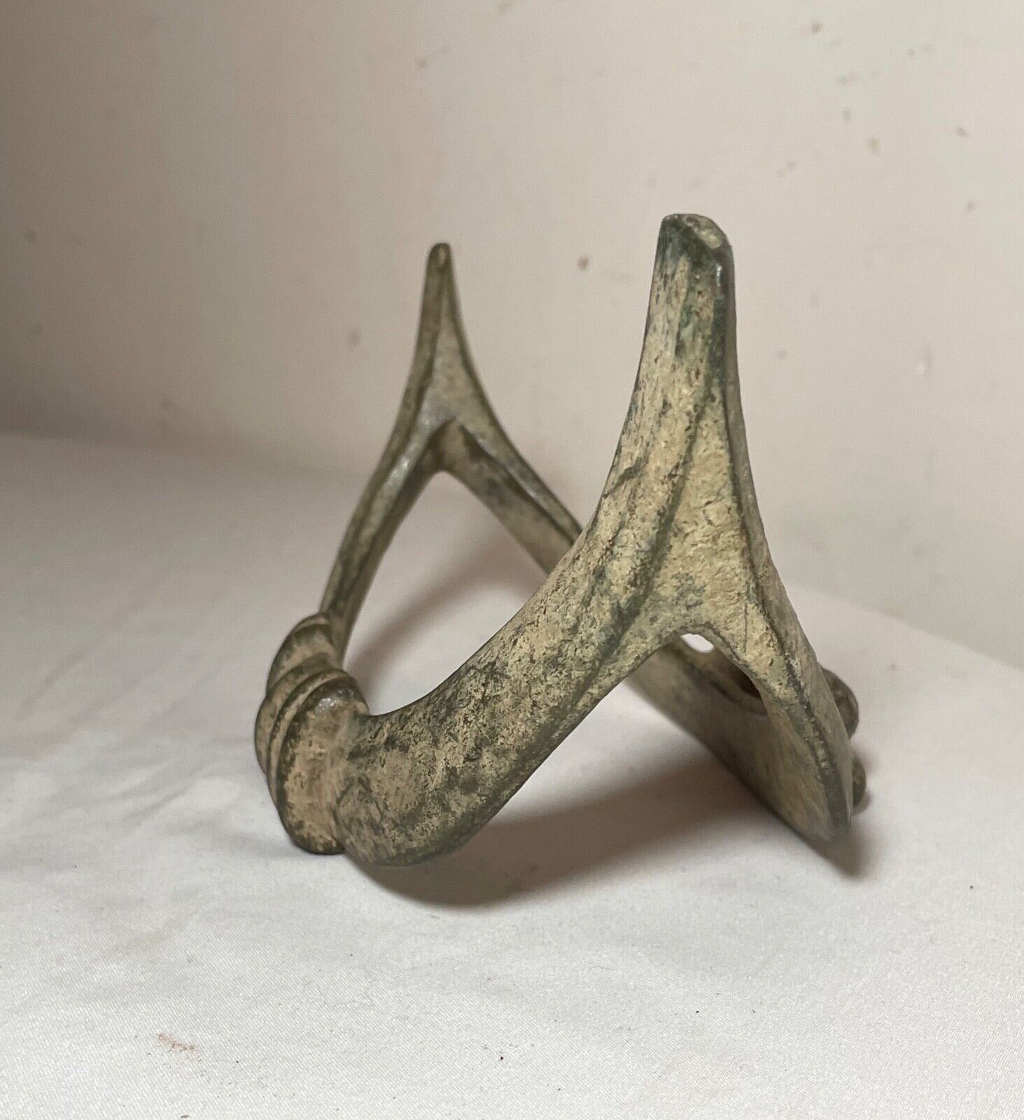 rare 1800's Antique West African Senufo Fußreife Bronze Currency Ankle Bracelet~