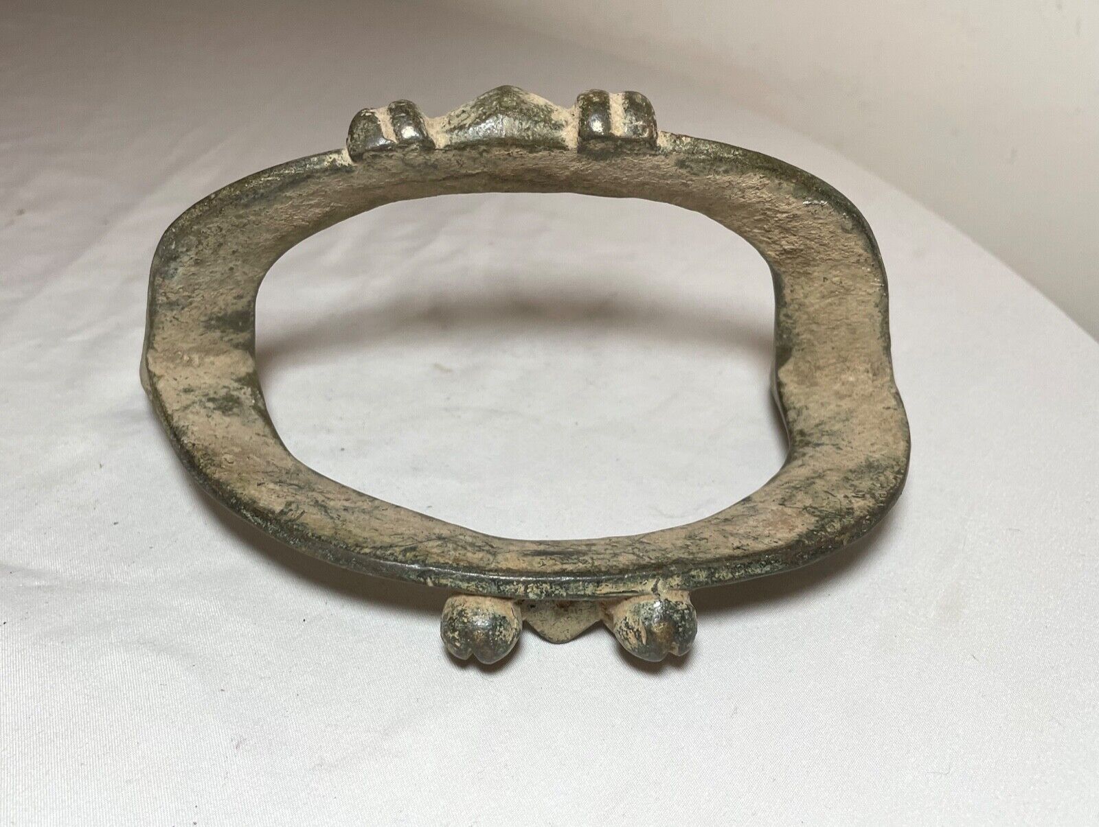 rare 1800's Antique West African Senufo Fußreife Bronze Currency Ankle Bracelet~