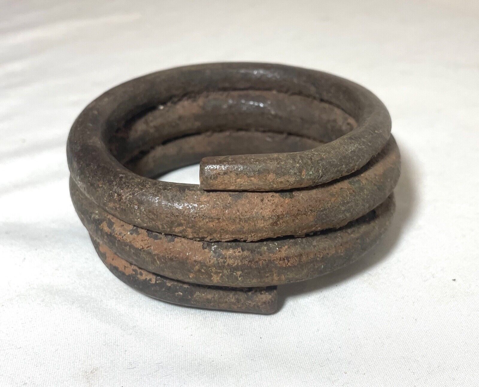 1800's Antique West African Baule Côte d'Ivoire Bronze Currency Bracelet Cuff