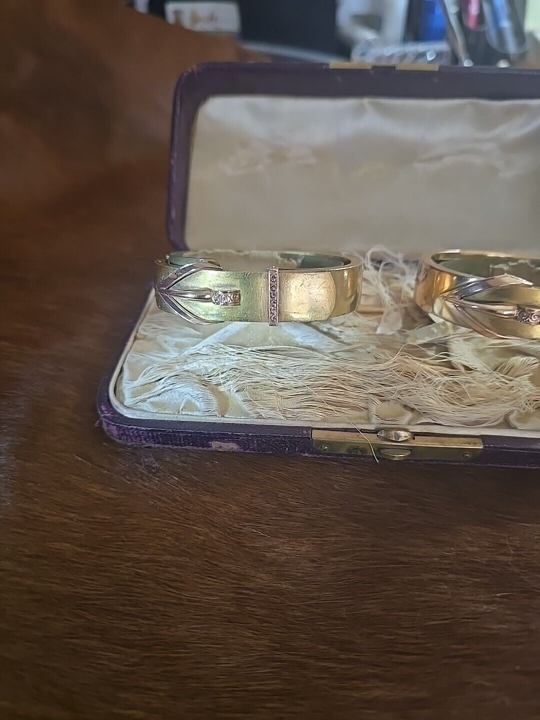 Antique 14kt Gold Pair Of Buckle Bracelets 1800's AB Griswald RARE