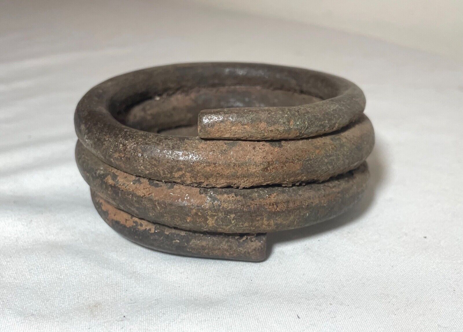 1800's Antique West African Baule Côte d'Ivoire Bronze Currency Bracelet Cuff