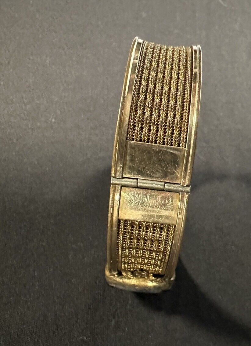 Intaglio Gold Filled ANTIQUE Victorian Rose 1800s warrior Bangle Bracelet