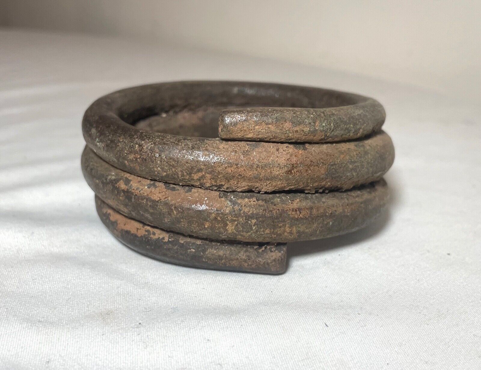 1800's Antique West African Baule Côte d'Ivoire Bronze Currency Bracelet Cuff