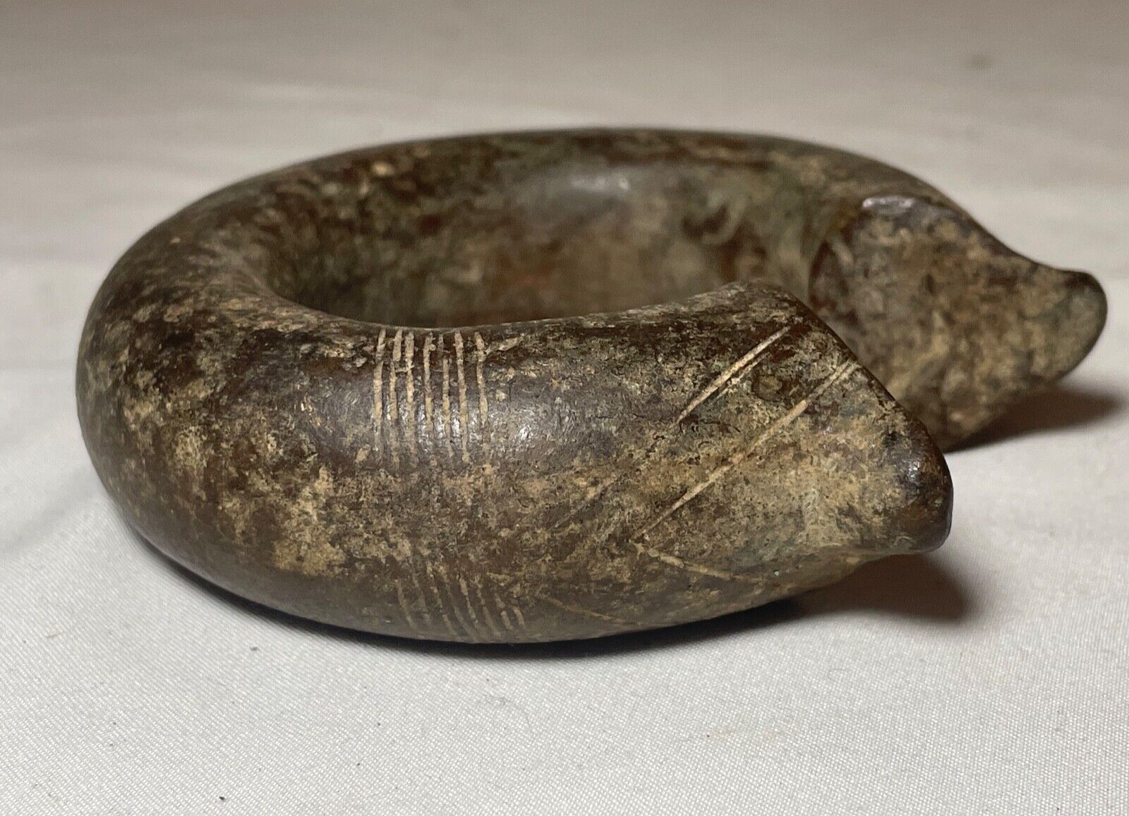 1800's Antique African Niger Baoulé Dogon Bronze Manilla Currency Bracelet Cuff: