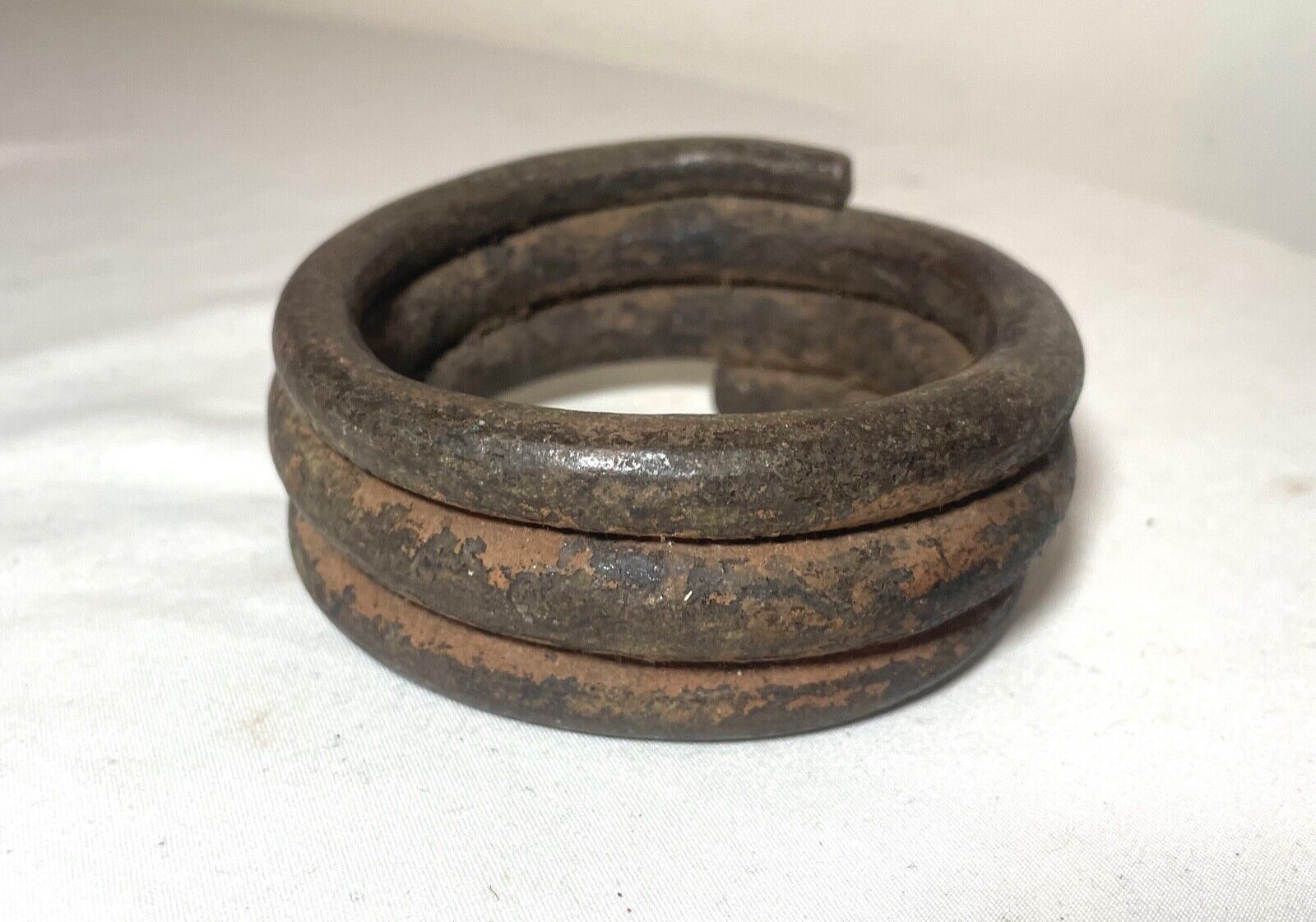1800's Antique West African Baule Côte d'Ivoire Bronze Currency Bracelet Cuff