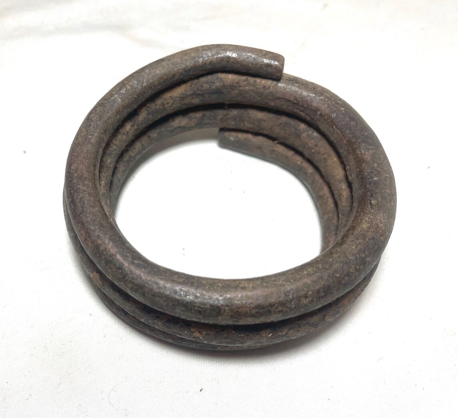 1800's Antique West African Baule Côte d'Ivoire Bronze Currency Bracelet Cuff