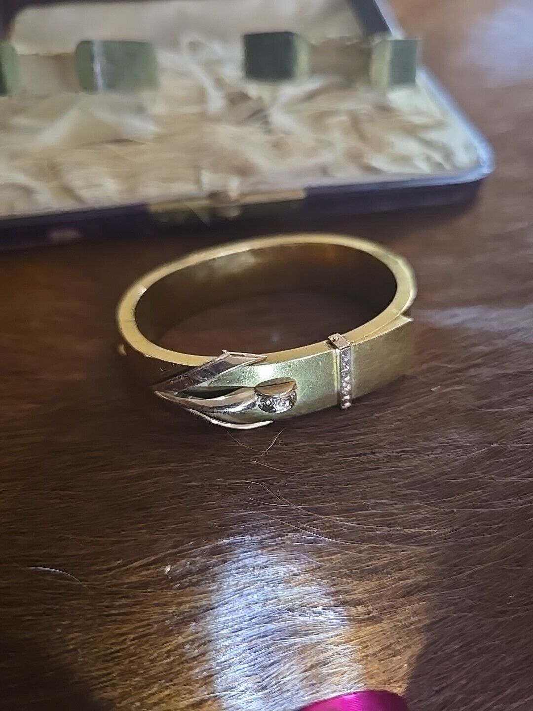 Antique 14kt Gold Pair Of Buckle Bracelets 1800's AB Griswald RARE