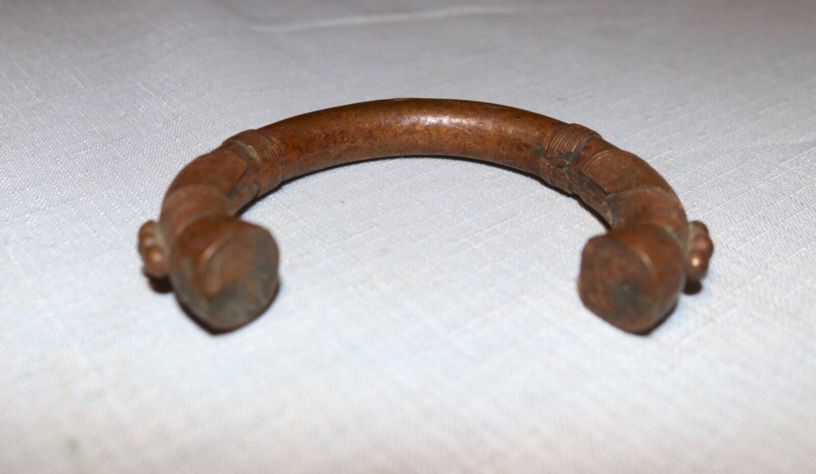 1800's Antique African Niger Baoulé Dogon Bronze Manilla Currency Bracelet Cuff,
