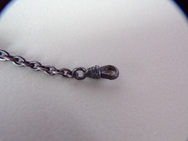 Vintage Late 1800's-1900's Sterling Pocket Watch Chain w/Miniature Flask 9.8g