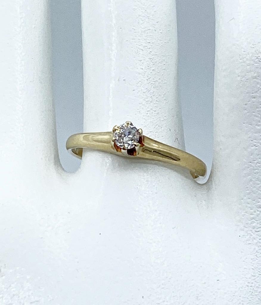 Antique 1900s Victorian European-Cut .10 pt Diamond Engagement Ring Sz 8