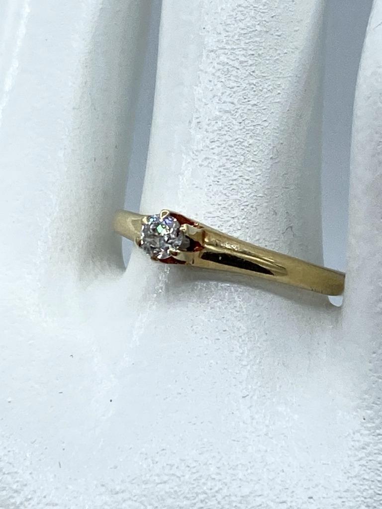 Antique 1900s Victorian European-Cut .10 pt Diamond Engagement Ring Sz 8