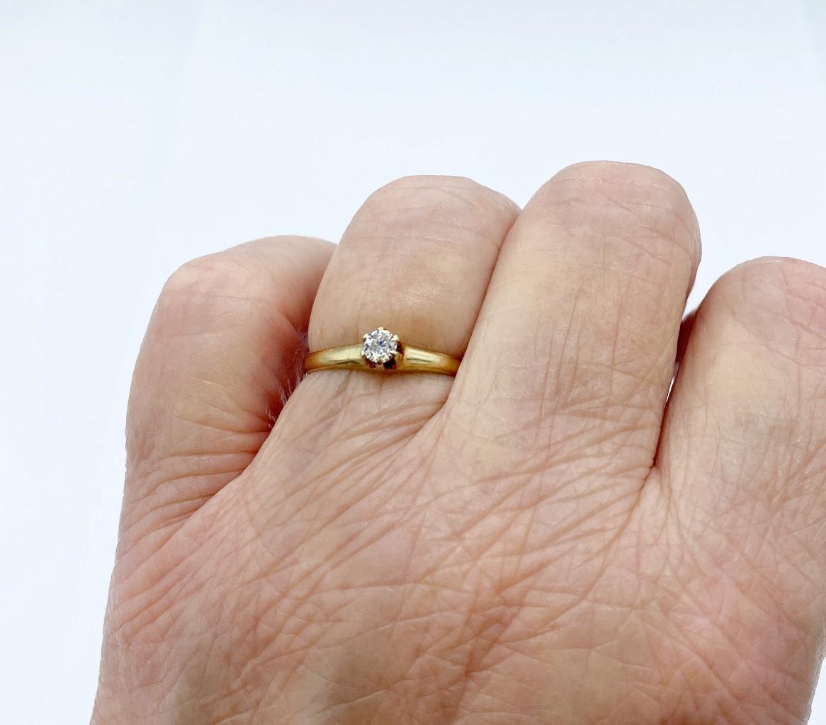 Antique 1900s Victorian European-Cut .10 pt Diamond Engagement Ring Sz 8