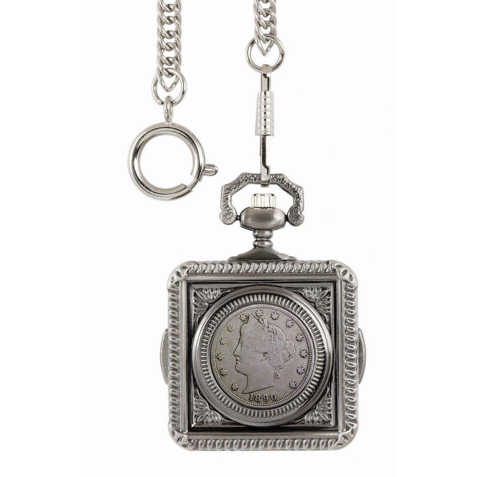NEW American Coin Treasures 1800's Liberty Nickel Coin Pocket Watch 13896