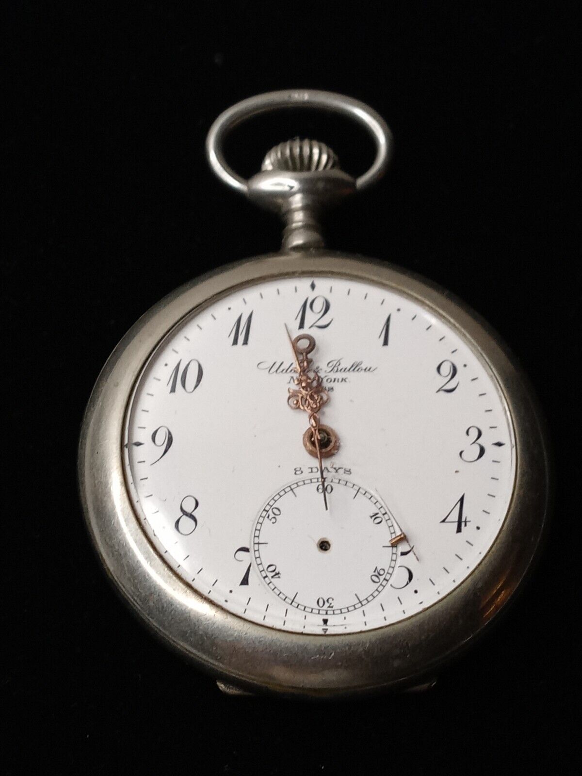 Antique Udall  & Ballou 15 Jewels Railroad Pocket Watch Very Rare /Fix Or Repair