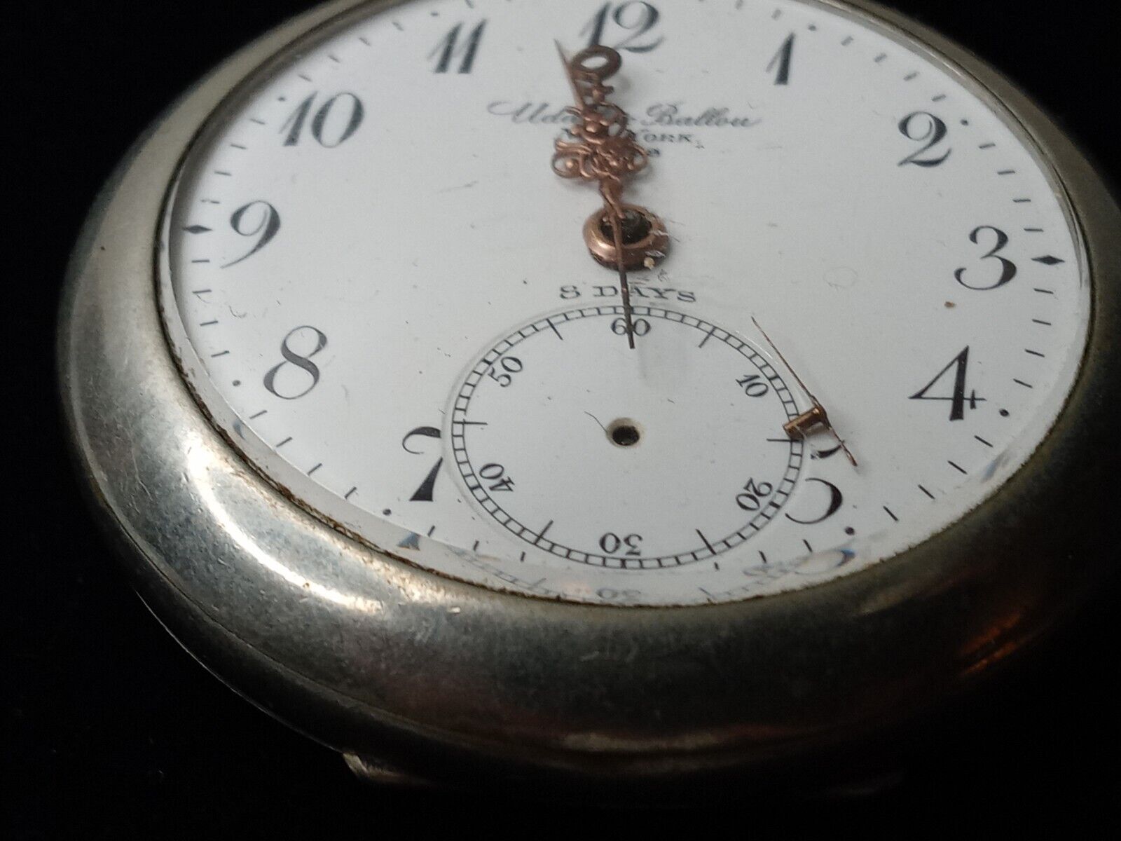 Antique Udall  & Ballou 15 Jewels Railroad Pocket Watch Very Rare /Fix Or Repair