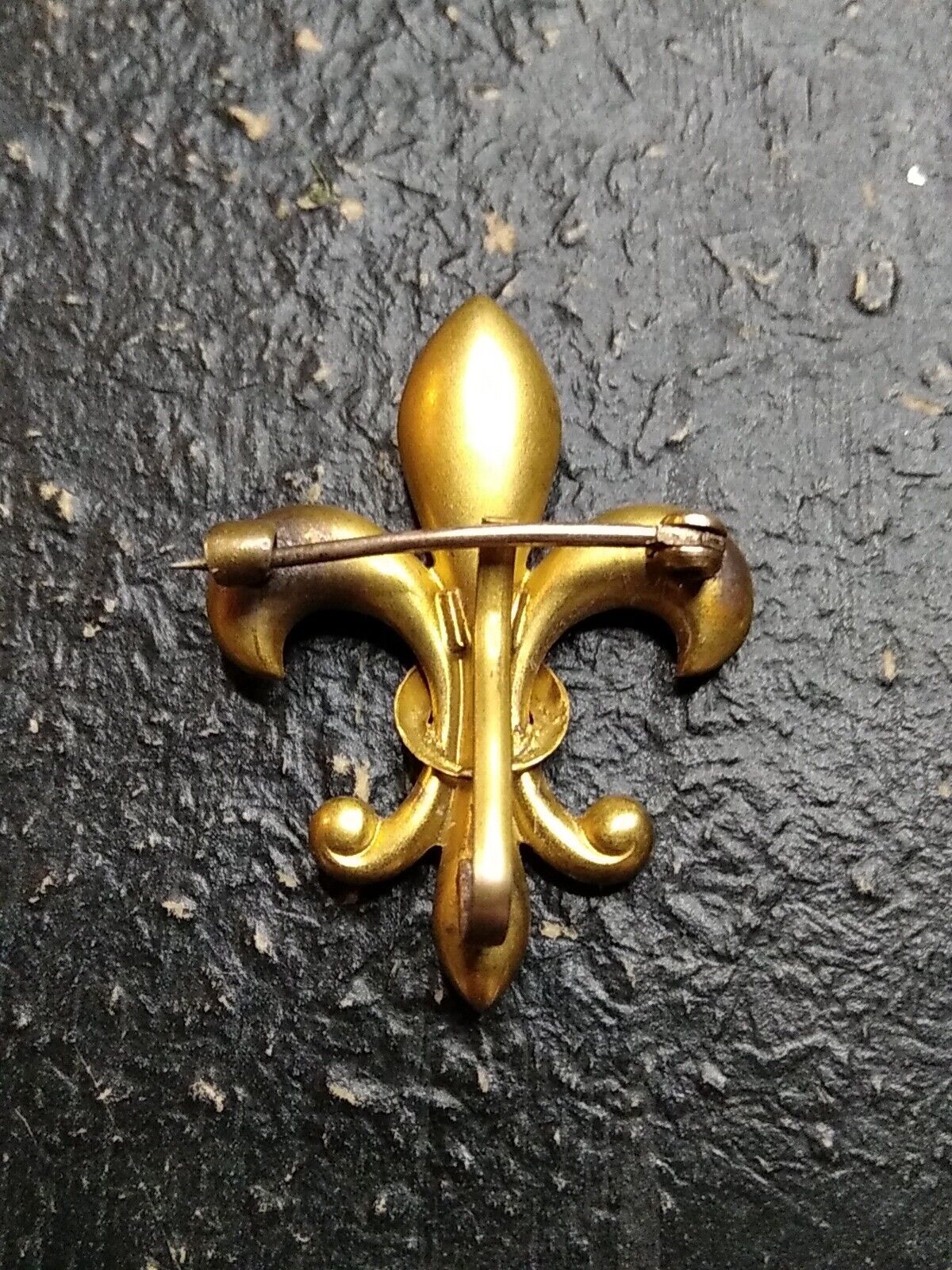 Antique Fleur-de-lis Watch Pin Brooch marked 10kt Late 1800's To Early 1900