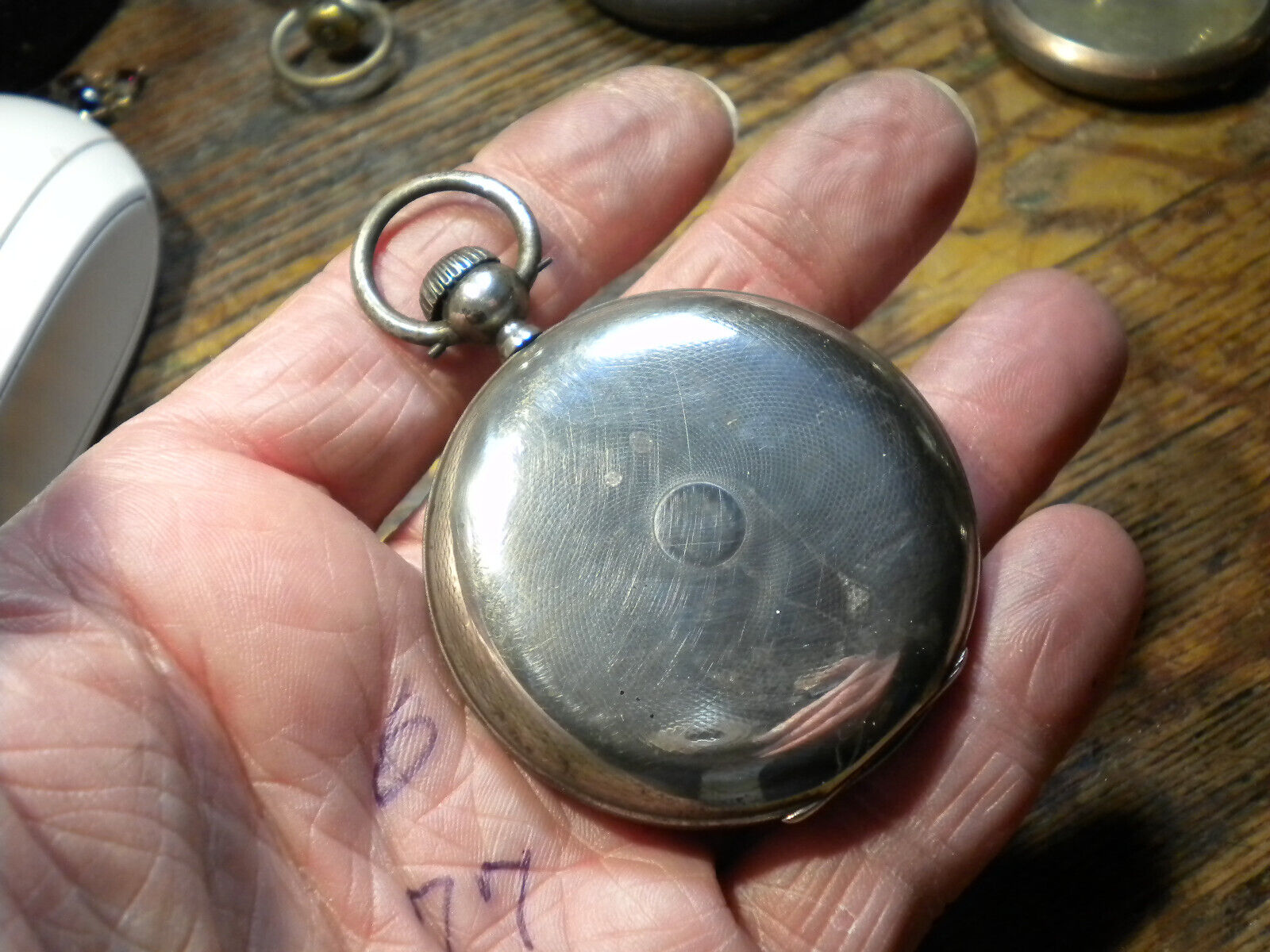 1800S-52MM--SOLID SILVER-JULIEN GALLET--POCKETWATCH CASE -NO- BEZEL