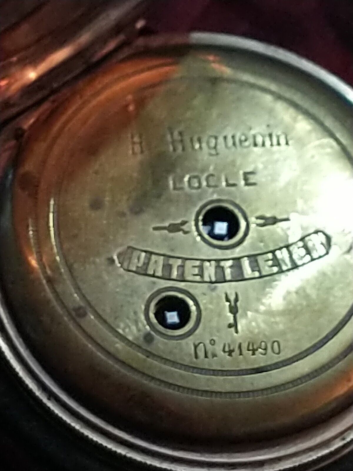 Antique H. Huguenin Key Wind Pocket Watch 8K Gold Case Key Wind Mid 1800s Work's