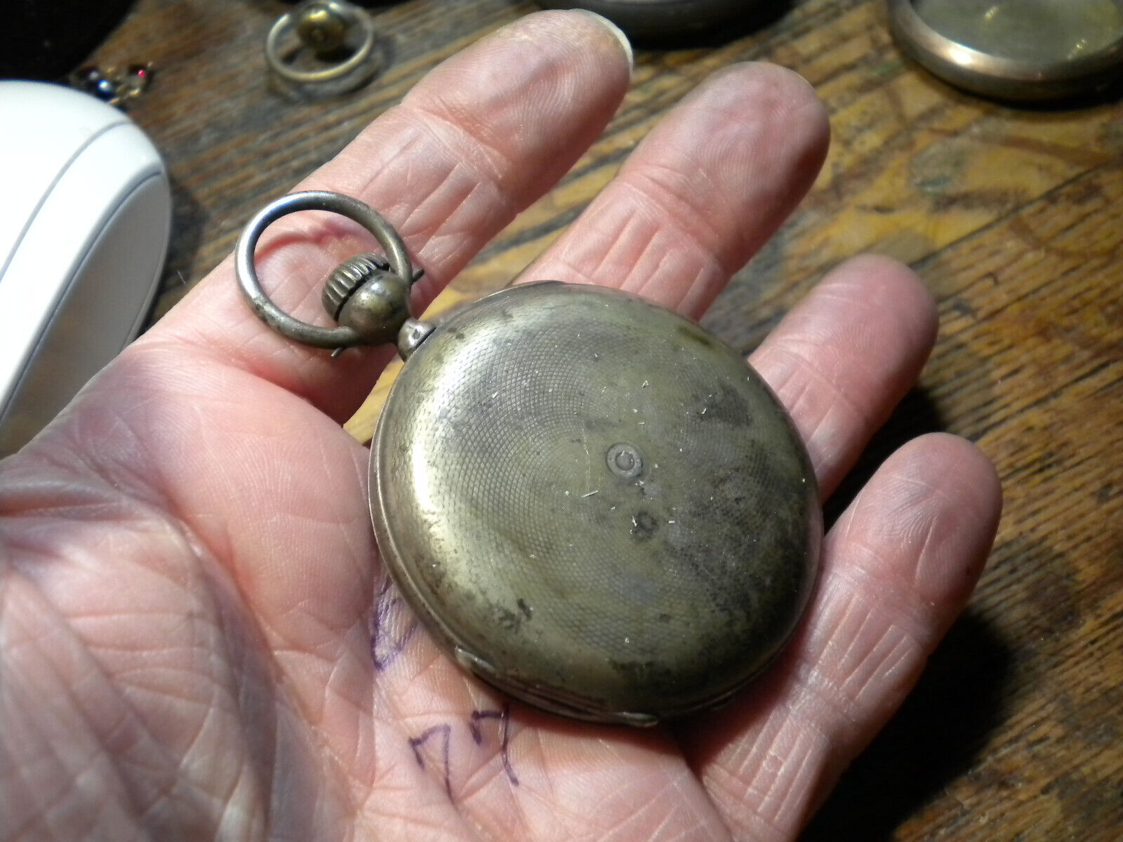 1800S-52MM--SOLID SILVER-JULIEN GALLET--POCKETWATCH CASE -NO- BEZEL