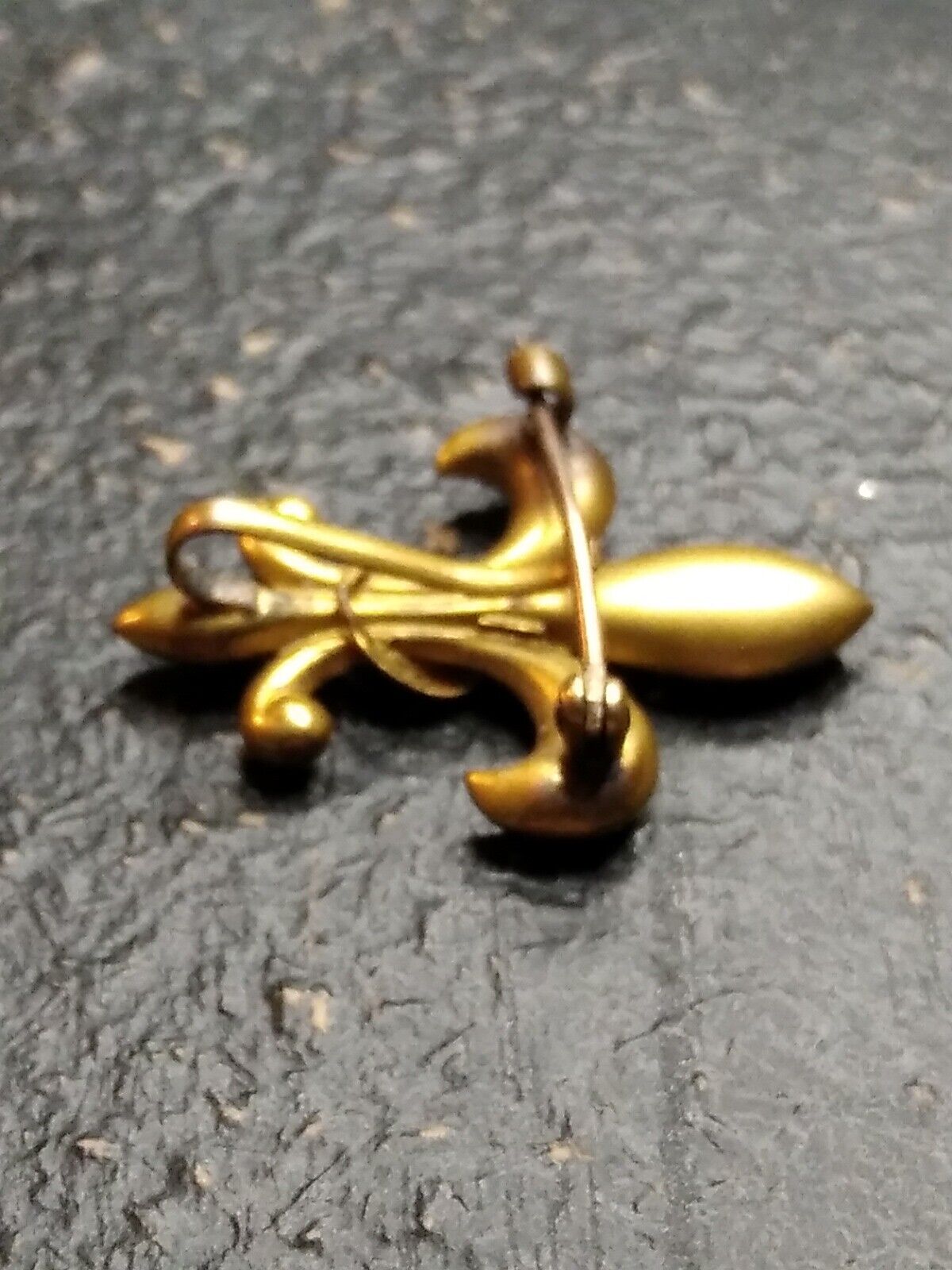 Antique Fleur-de-lis Watch Pin Brooch marked 10kt Late 1800's To Early 1900