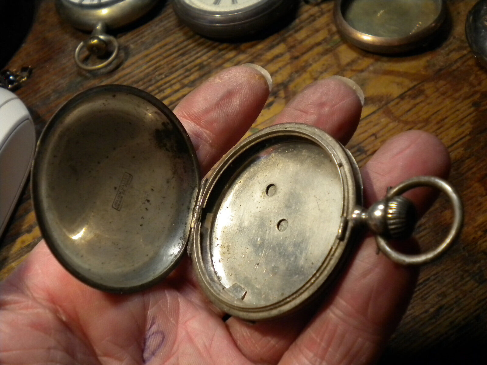1800S-52MM--SOLID SILVER-JULIEN GALLET--POCKETWATCH CASE -NO- BEZEL