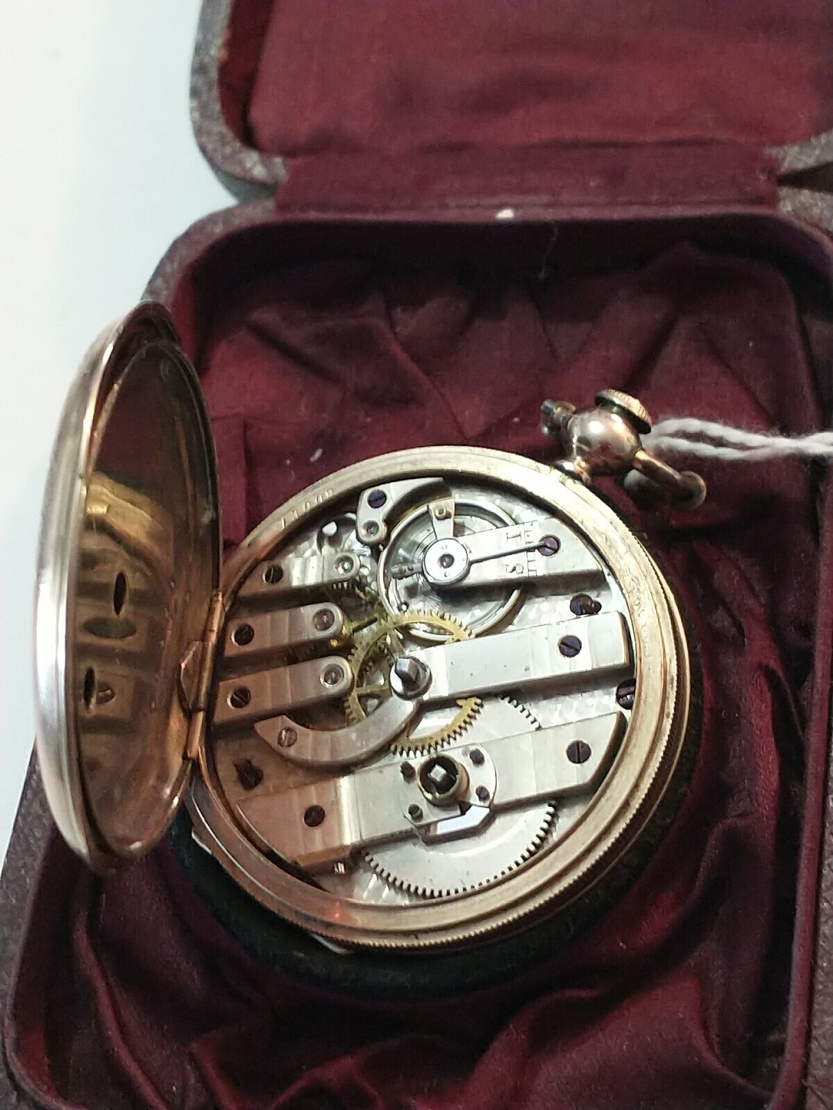 Antique H. Huguenin Key Wind Pocket Watch 8K Gold Case Key Wind Mid 1800s Work's