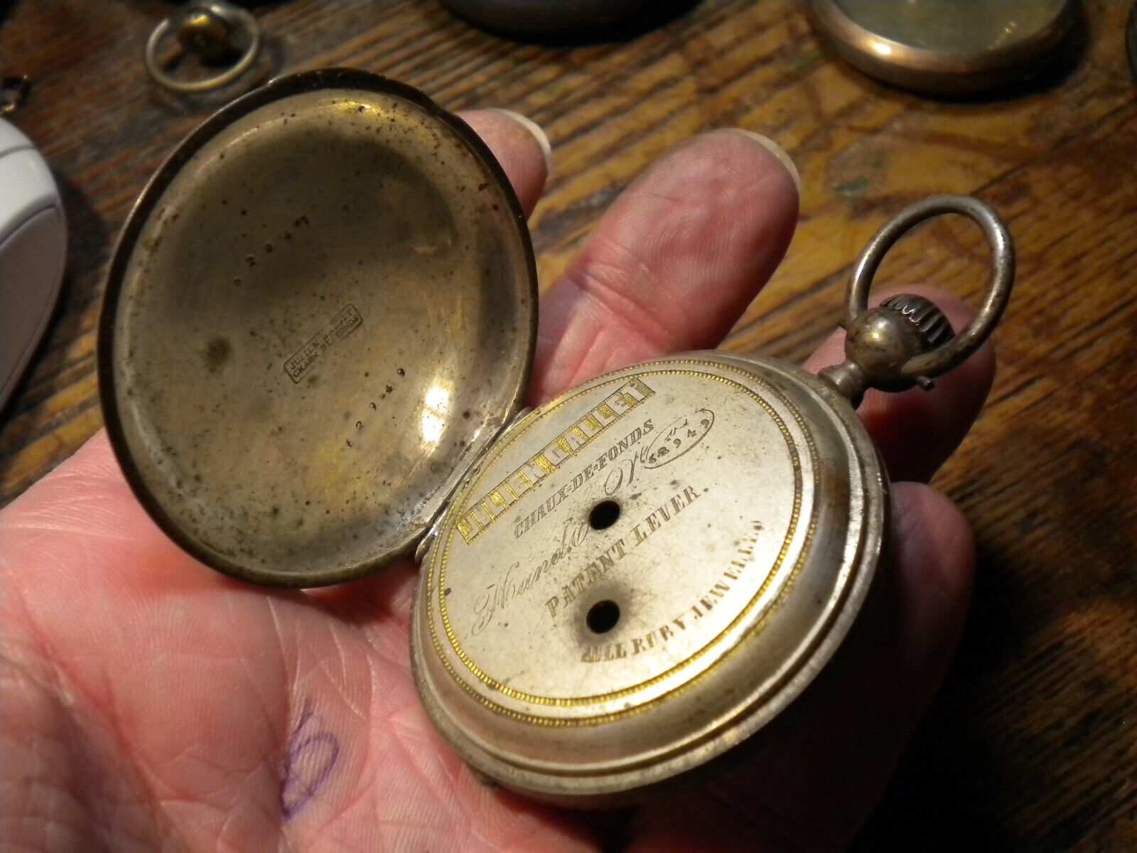 1800S-52MM--SOLID SILVER-JULIEN GALLET--POCKETWATCH CASE -NO- BEZEL