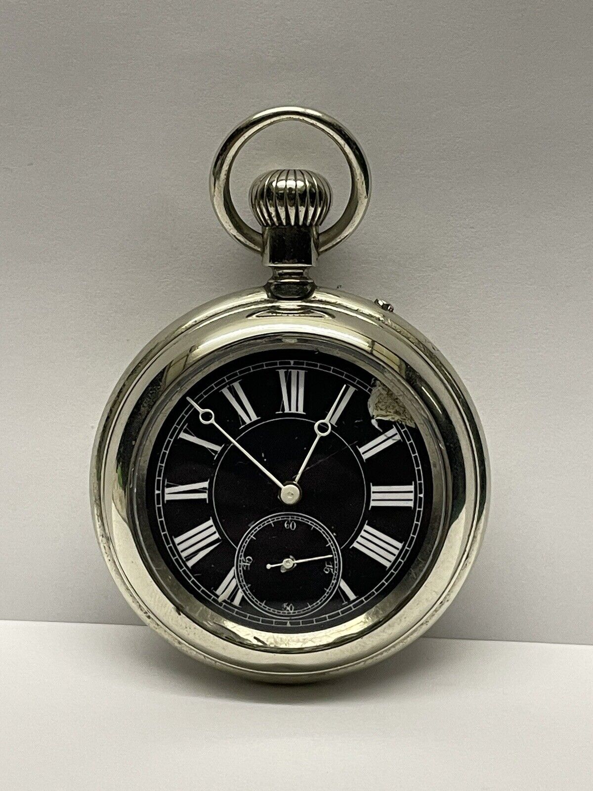 Cross and Beguelin Pocket Watch Key Wind, Runs Silver Runs Parts/Repair 1800’s