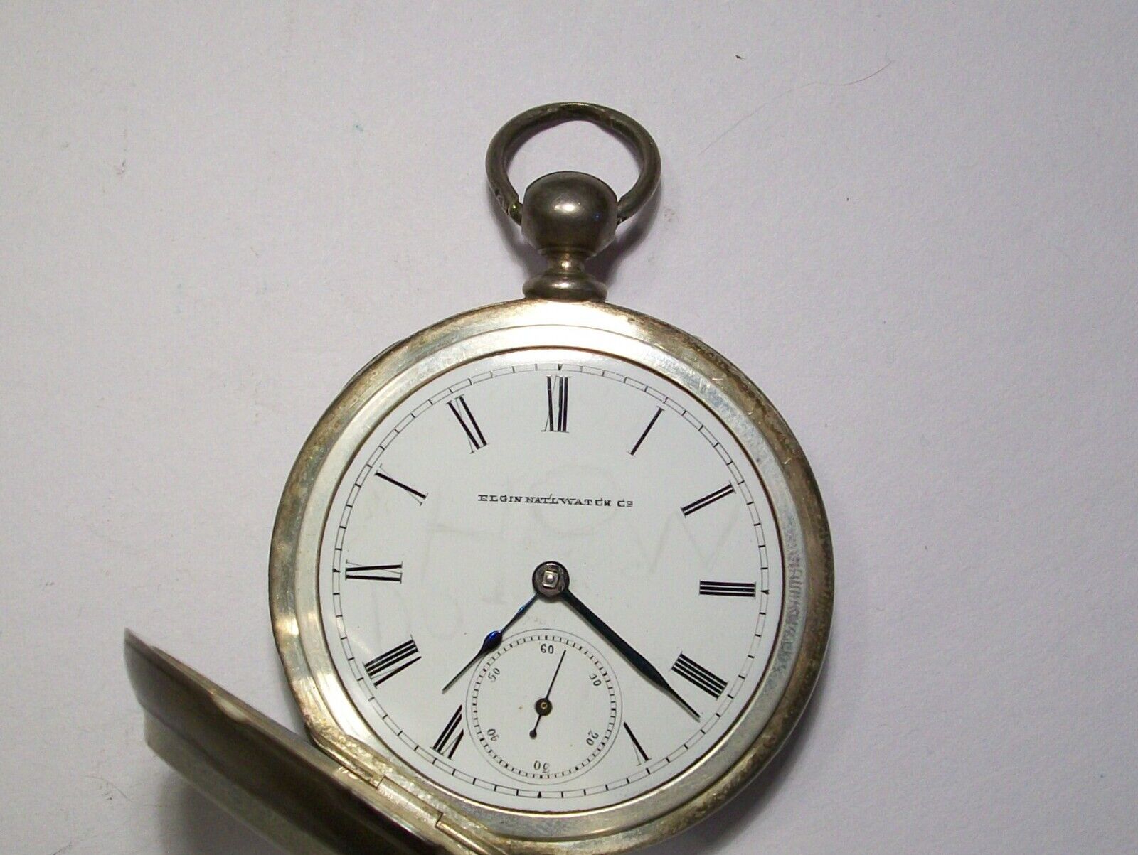 ANTIQUE 1800s NEWPORT COIN SILVER ELGIN KEY WIND POCKET WATCH THICK CRYSTAL!!!!!
