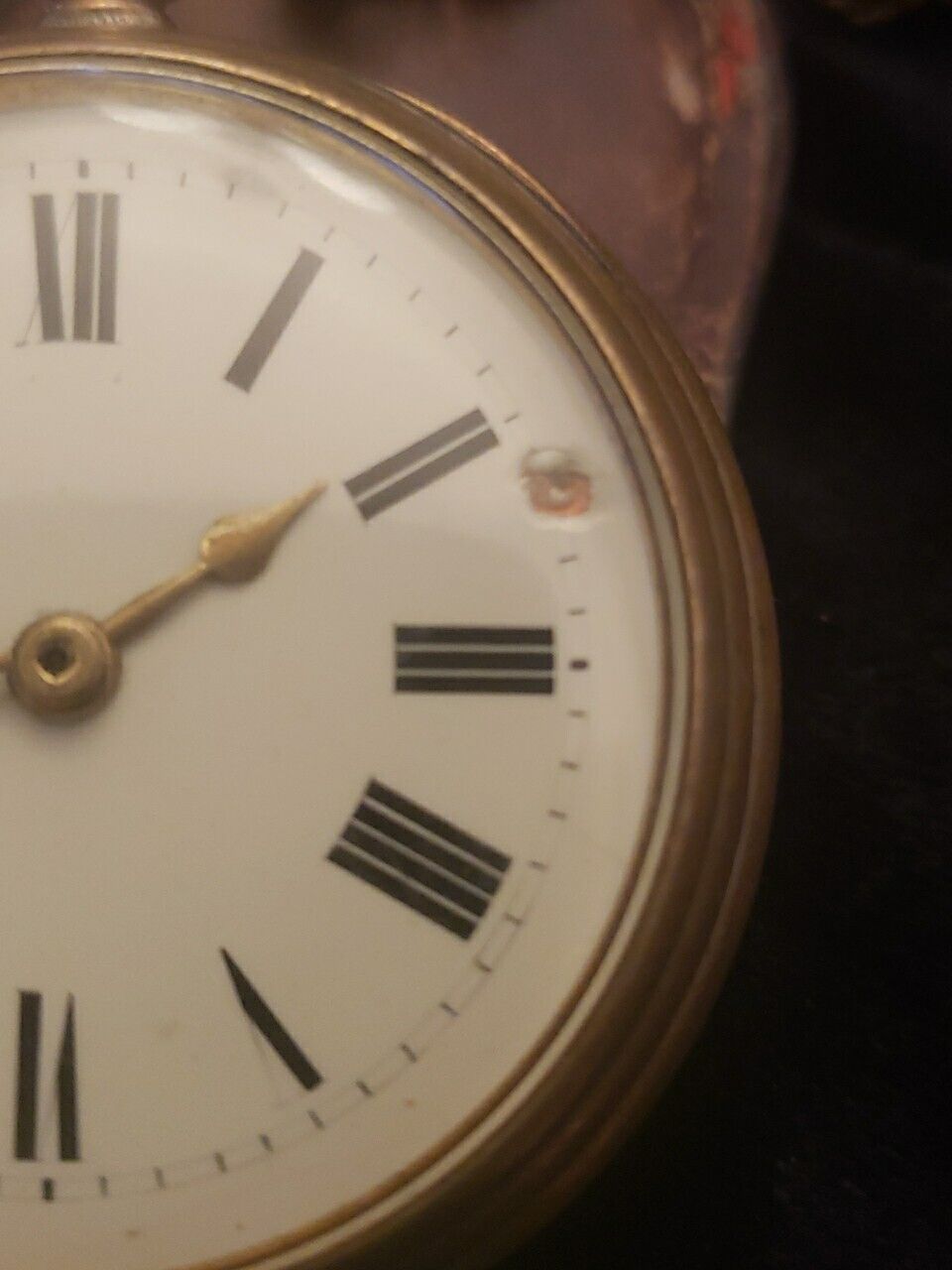 Vintage 1800's Hinged Case Pocket Watch With Fob And Glass Back Working Cond.