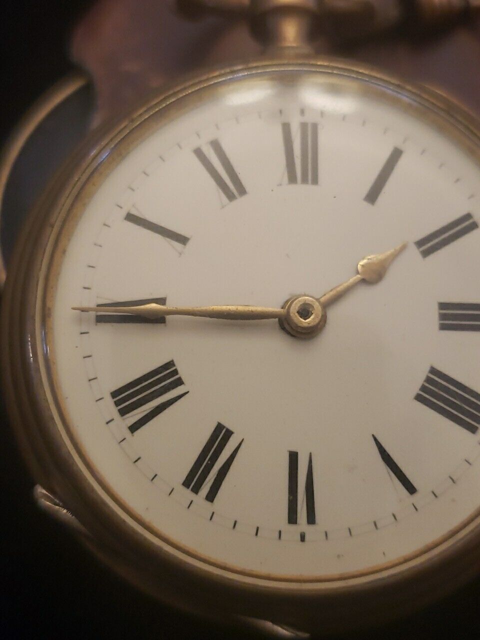 Vintage 1800's Hinged Case Pocket Watch With Fob And Glass Back Working Cond.