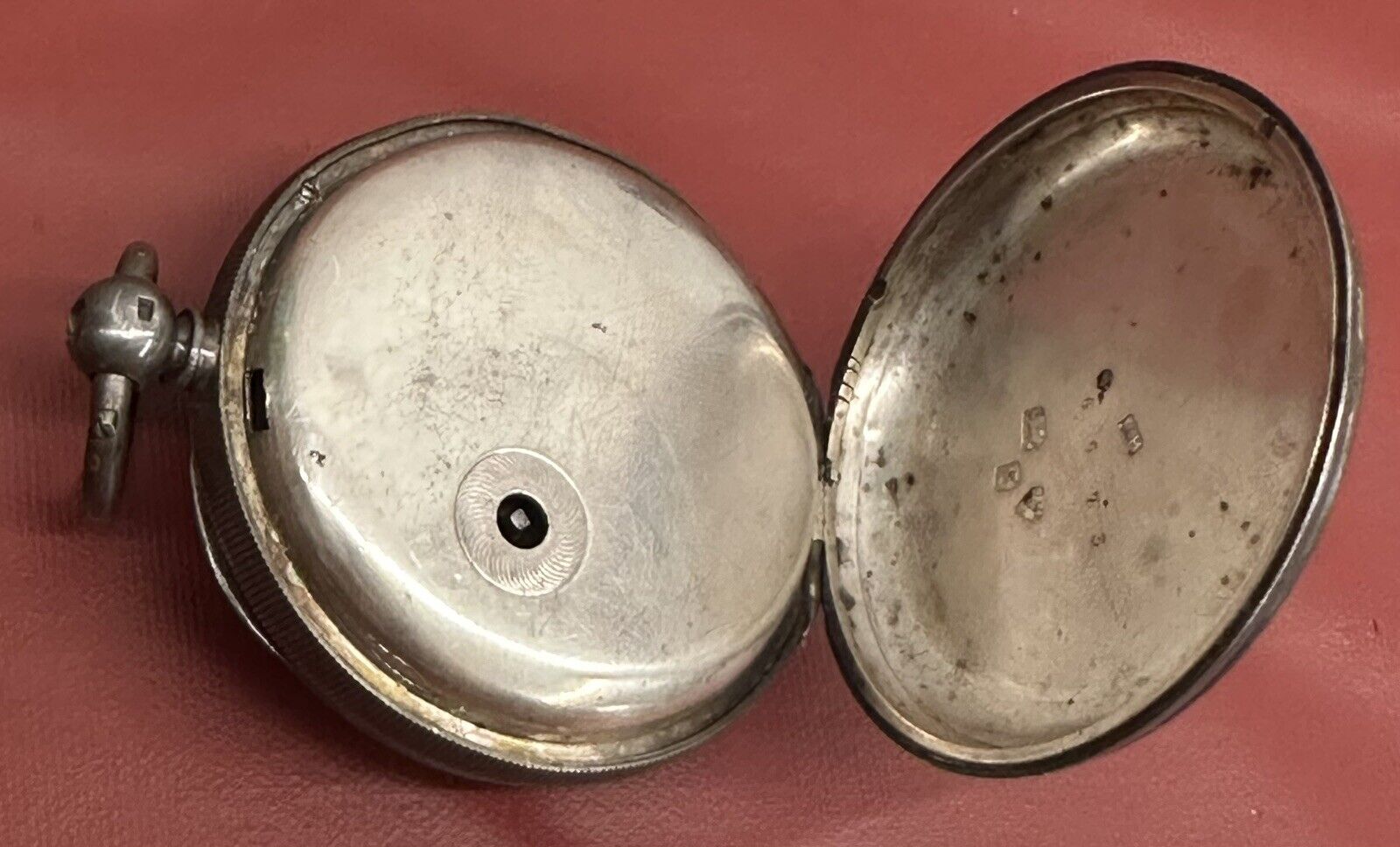 1800s Payne & Son Fusee Swing Out Sterling Silver Case Pocket Watch Gold Floral