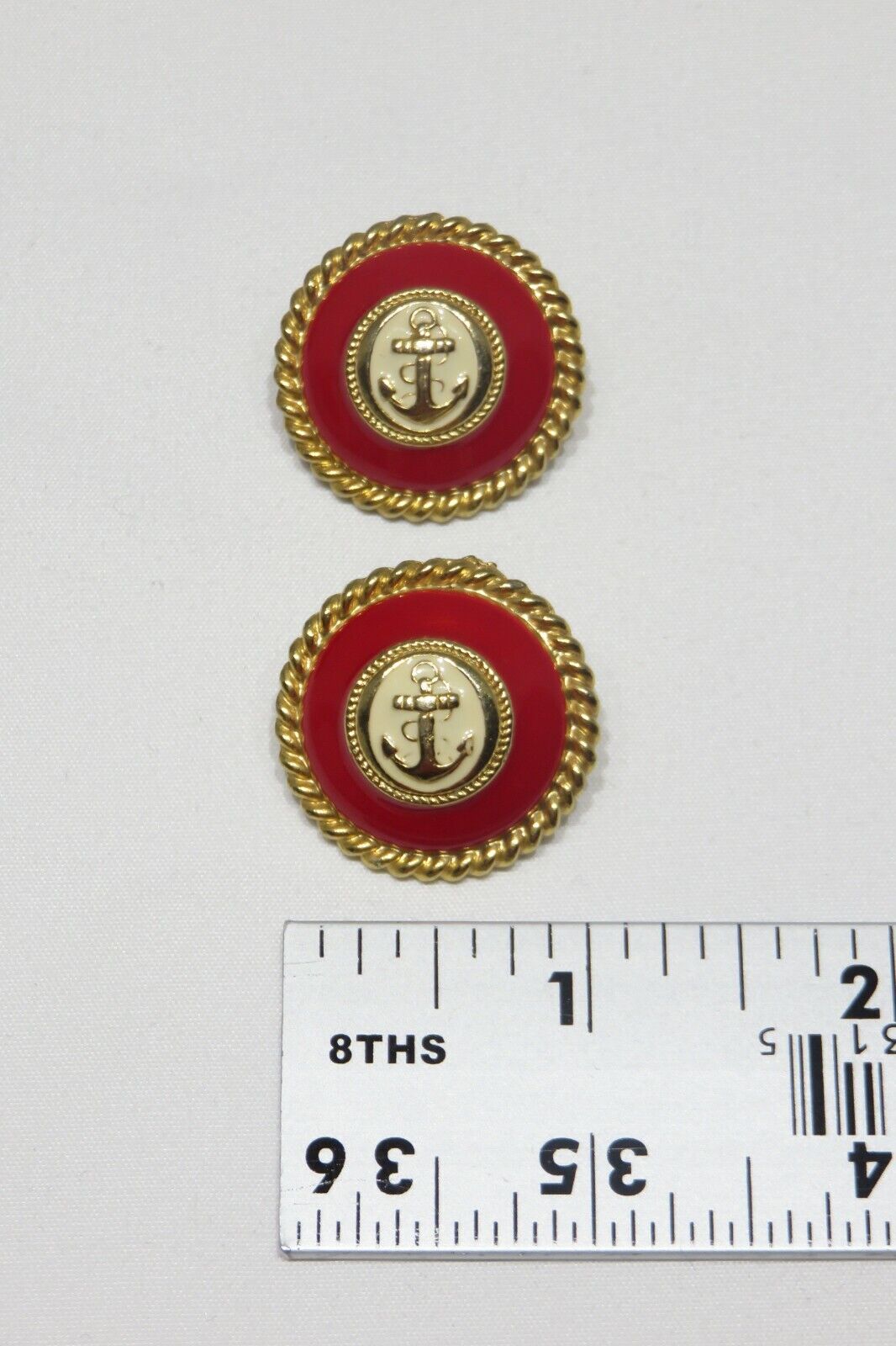 Vintage Ships Ahoy Anchor 1800's Style Enamel Earrings Lot 634 lisasfinds