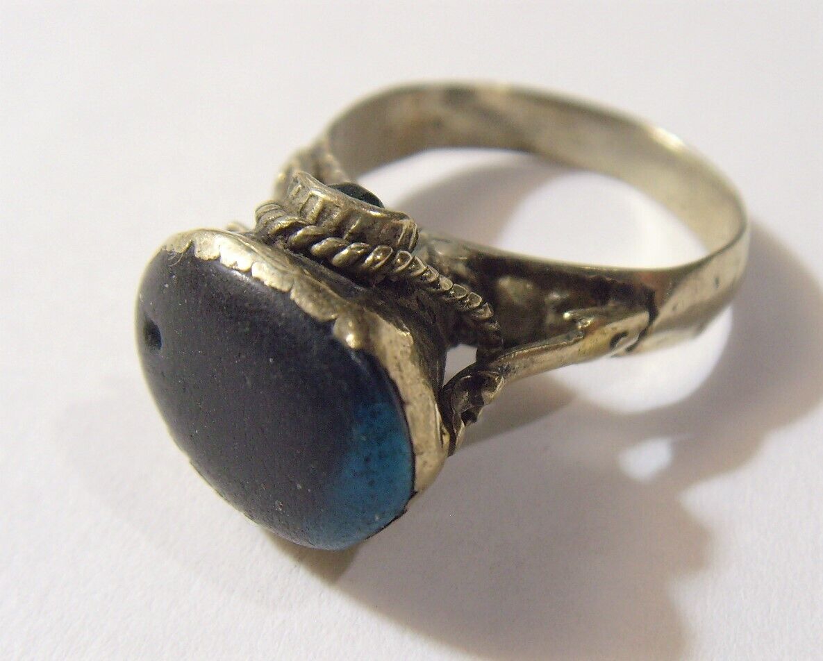 1700s antique nomadic tribal wedding ring size 10.5 as is Central Asia 52271
