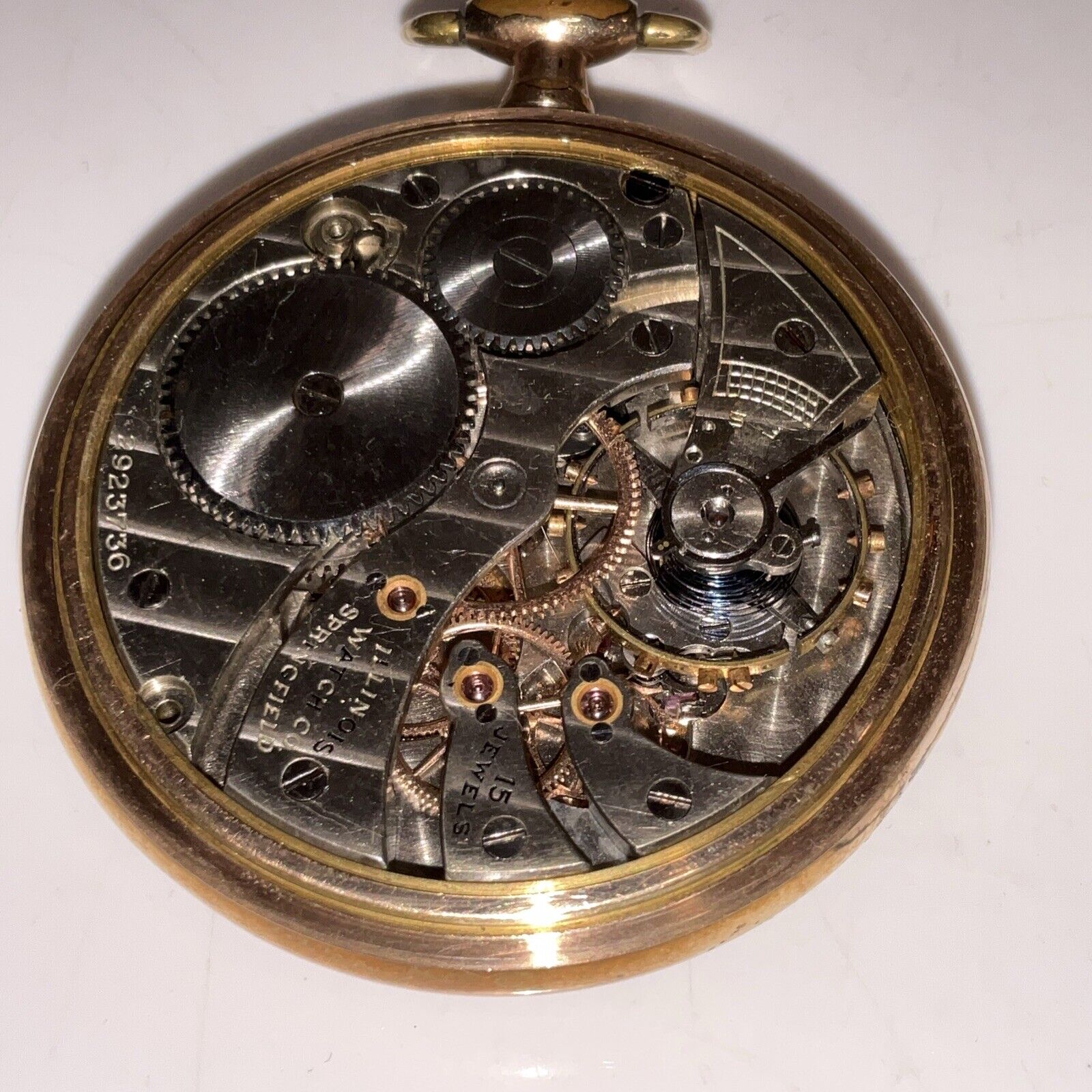 Antique ILINOIS WATCH CO.15 Jewels #2923736 Not Running As Is 1900’s
