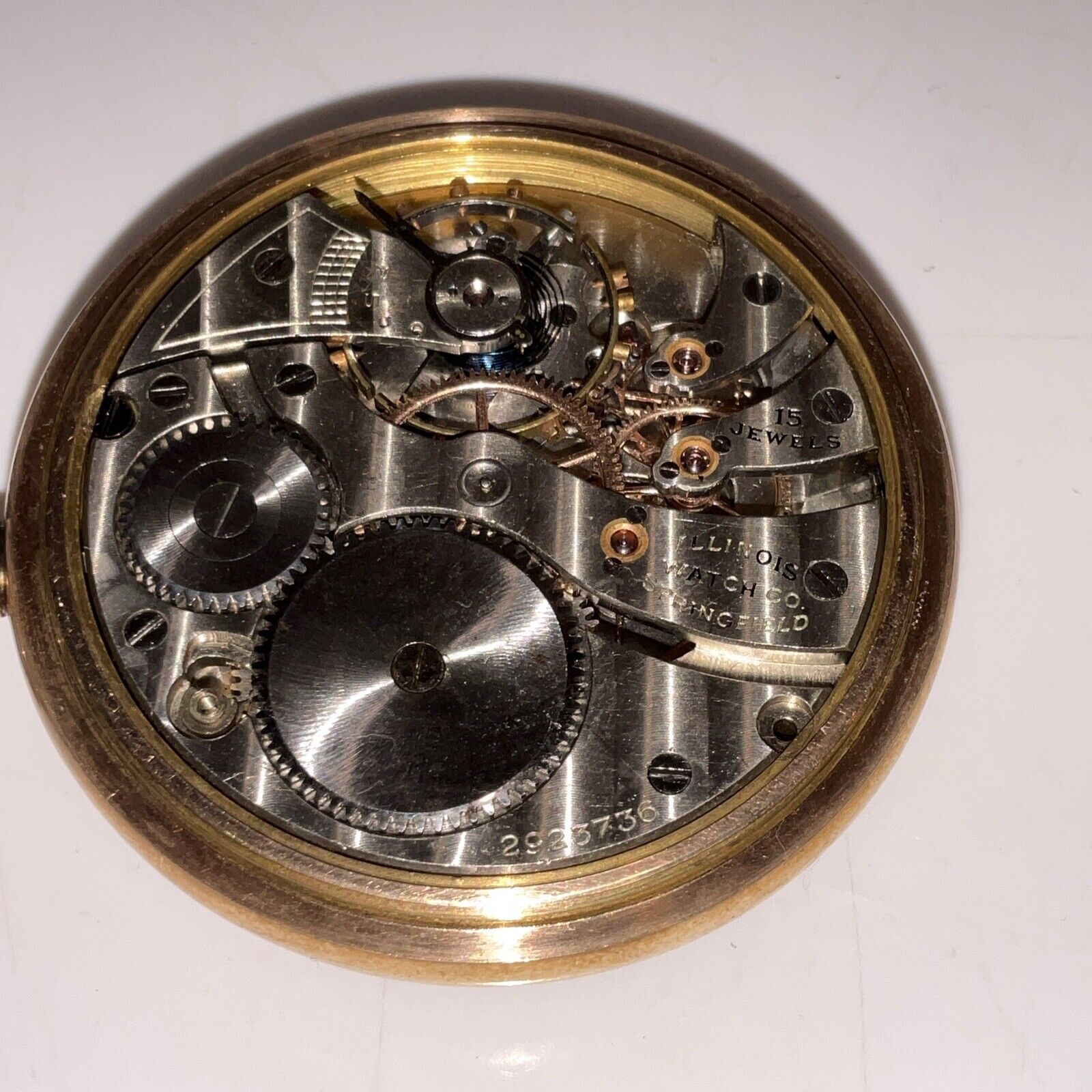 Antique ILINOIS WATCH CO.15 Jewels #2923736 Not Running As Is 1900’s