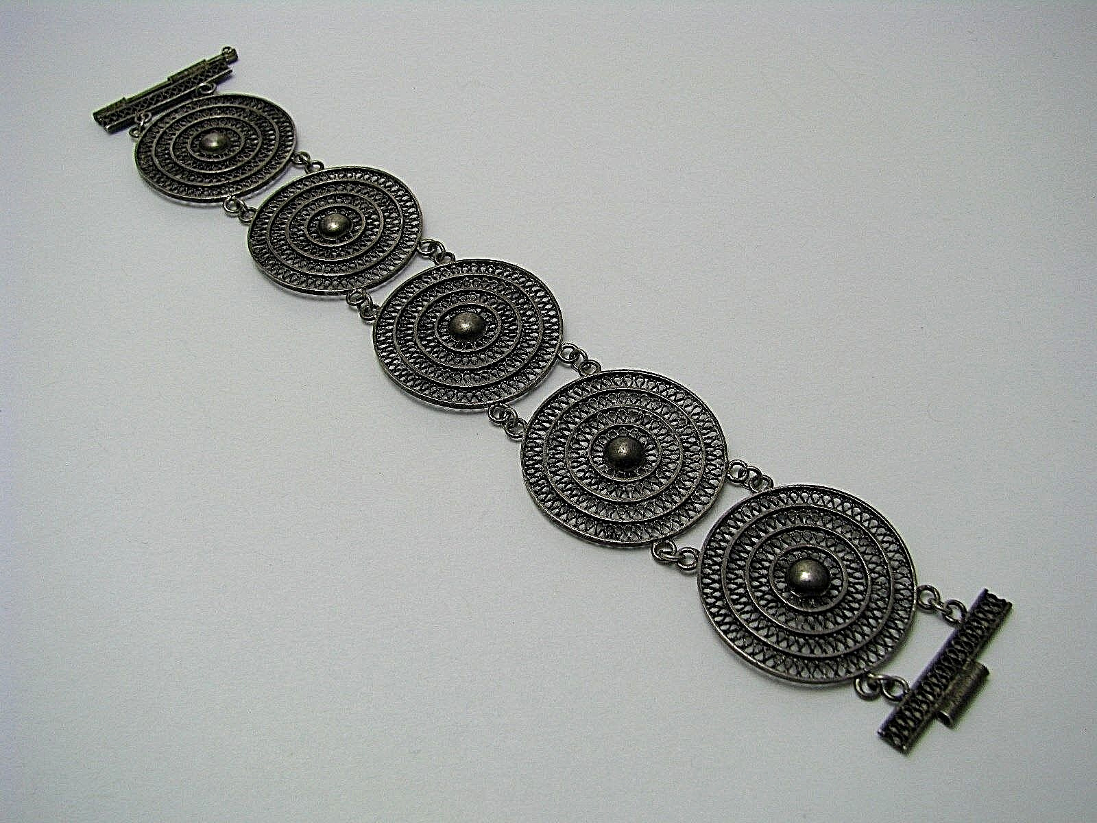 STERLING SILVER BRACELET FILIGREE Middle East Palestine Jerusalem ca1900s Rare!