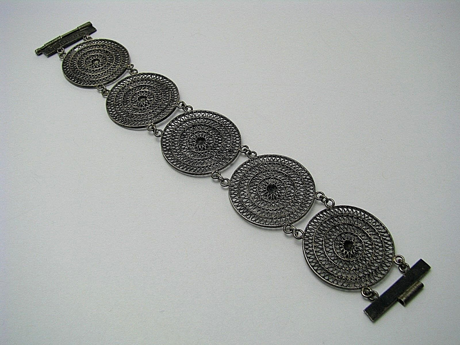 STERLING SILVER BRACELET FILIGREE Middle East Palestine Jerusalem ca1900s Rare!